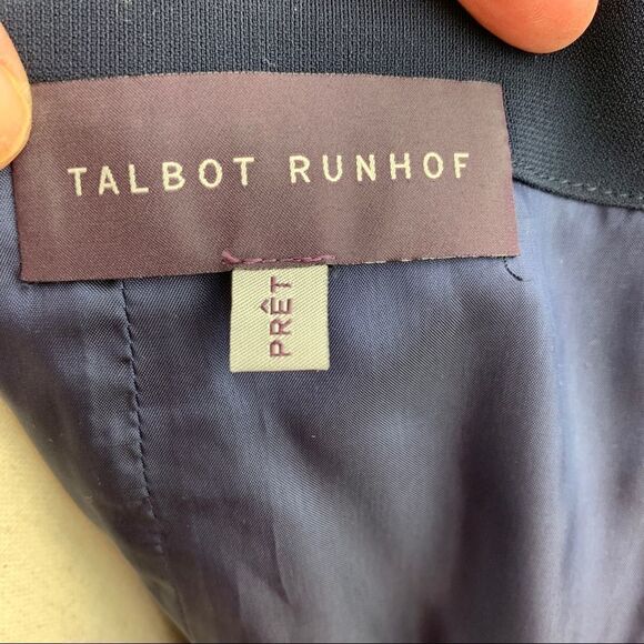 TALBOT RUNHOF Blue Lace Short Sleeved Cocktail Dress Sz 4‎ - Picture 13 of 16